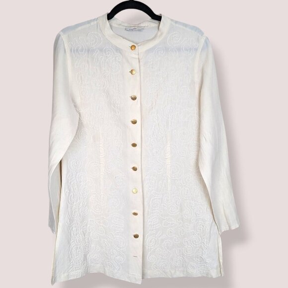 V. Elégance Paris Dressy Embroidered Tunic Top - Picture 8 of 10